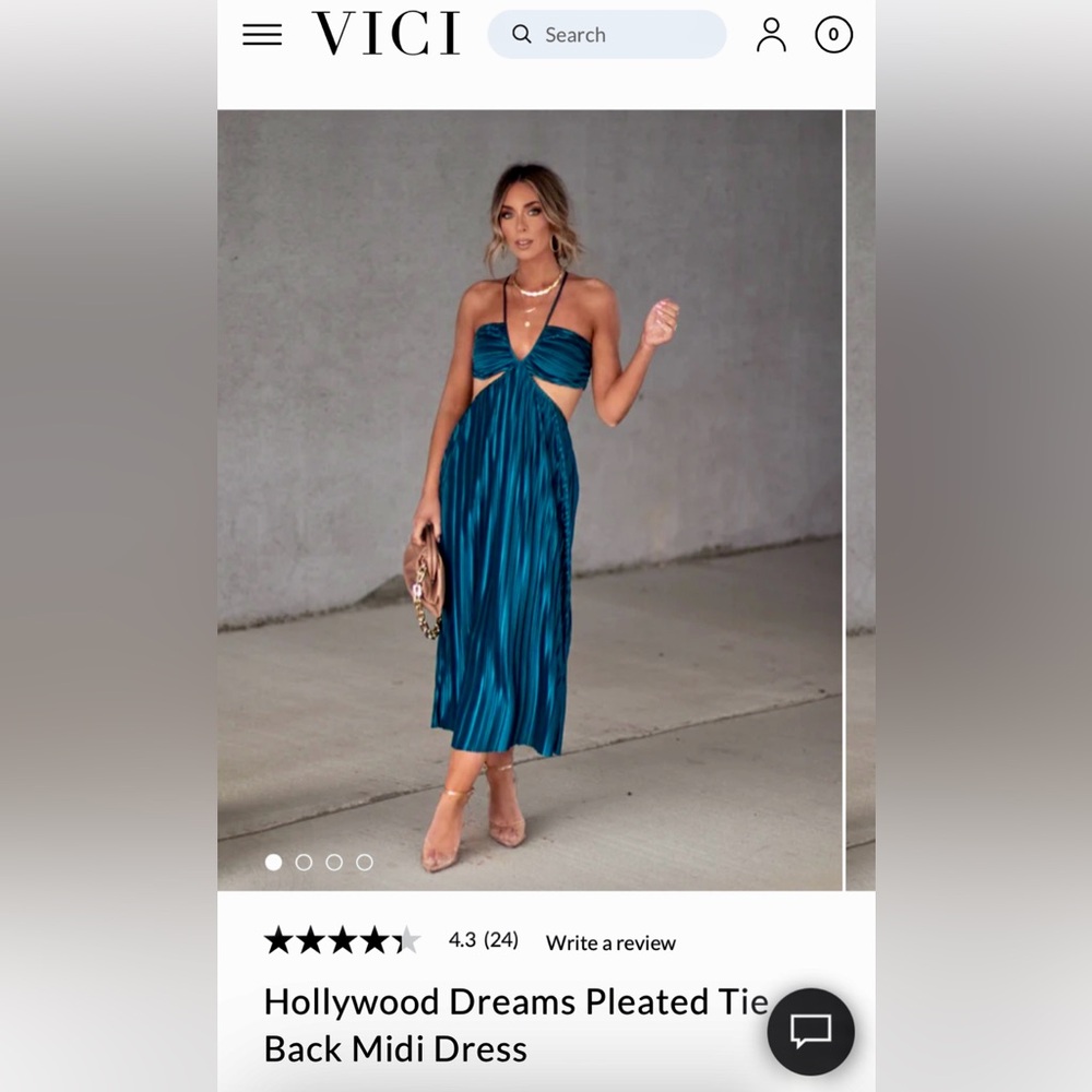 Vici Teal “Hollywood Dreams” Satin Dress
